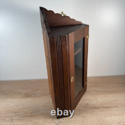 Victorian Farmhouse Antique Oak Medicine or Jewelry Chest Corner 19 Tall