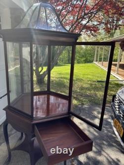 Victorian Inlaid Mahogany Octagon Steeple Showcase