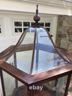 Victorian Inlaid Mahogany Octagon Steeple Showcase