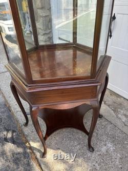 Victorian Inlaid Mahogany Octagon Steeple Showcase