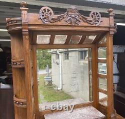 Victorian Oak Barber Shop Cabinet