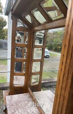 Victorian Oak Barber Shop Cabinet