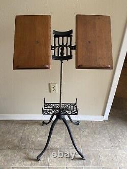 Victorian Oak & Cast Iron Dictionary Bible Adjustable Book Stand