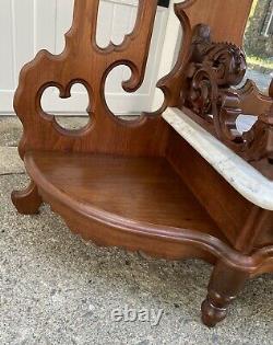 Victorian Walnut Marble Top Etagere