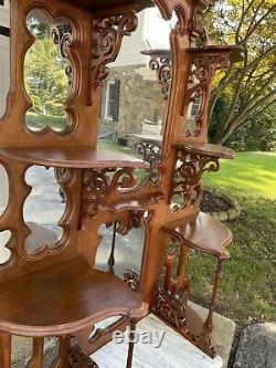 Victorian Walnut Marble Top Etagere