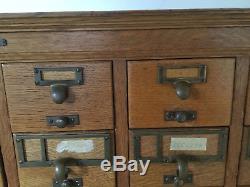 Vintage 120 Drawer Oak Library Card Catalog Cabinet