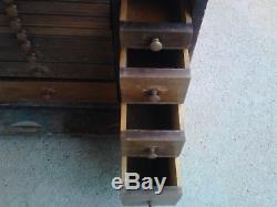 Vintage 14 Drawer Apothecary Chest Dental Cabinet Wooden Storage Box Jewelry Etc