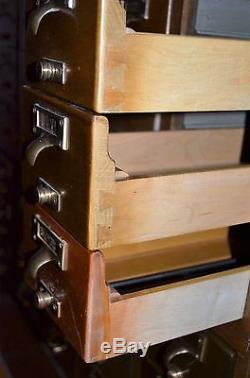 Vintage 15 Drawer Wood Index Library Card Catalog Cabinet - TWO AVAILABLE