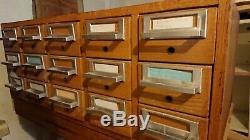 Vintage 15 drawer library card catalog cabinet