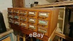 Vintage 15 drawer library card catalog cabinet