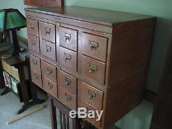 Vintage 16 Drawer Library Bureau Makers Oak Card Catalog Cabinet