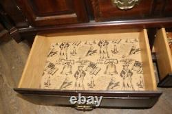 Vintage 1776-1976 Ethan Allen Dark Old Tavern Pine China Hutch Cabinet Cupboard