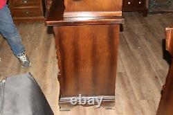 Vintage 1776-1976 Ethan Allen Dark Old Tavern Pine China Hutch Cabinet Cupboard