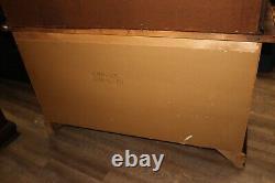 Vintage 1776-1976 Ethan Allen Dark Old Tavern Pine China Hutch Cabinet Cupboard