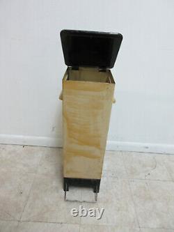 Vintage 1920s Industrial Dental Cabinet Trash Can Waste Basket Mechanical Lid