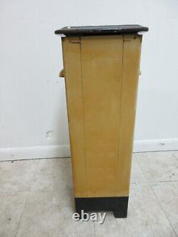 Vintage 1920s Industrial Dental Cabinet Trash Can Waste Basket Mechanical Lid