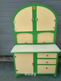 Vintage 1930's Hoosier With Cathedral or Dome Top and Clock