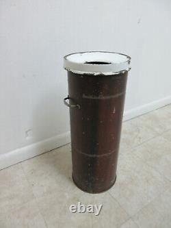 Vintage 1930s Industrial Dental Cabinet Trash Can Waste Basket Porcelain Enamel