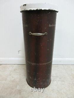 Vintage 1930s Industrial Dental Cabinet Trash Can Waste Basket Porcelain Enamel