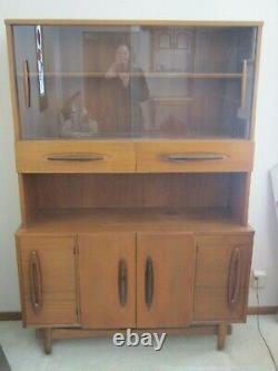 Vintage 1950's Retro China Cabinet Hutch with Sliding Glass Doors