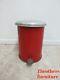 Vintage 1950s Industrial Dental Cabinet Trash Can Waste Basket Mechanical Lid