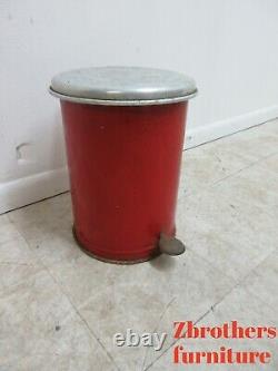 Vintage 1950s Industrial Dental Cabinet Trash Can Waste Basket mechanical Lid