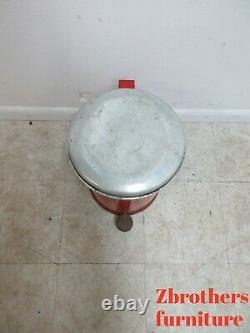 Vintage 1950s Industrial Dental Cabinet Trash Can Waste Basket mechanical Lid