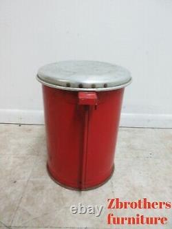 Vintage 1950s Industrial Dental Cabinet Trash Can Waste Basket mechanical Lid