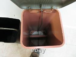 Vintage 1950s Industrial Dental Cabinet Trash Can Waste Basket mechanical Lid A