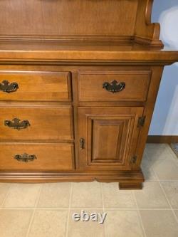 Vintage 1960's St John's China Cabinet Hutch Hard Rock Maple