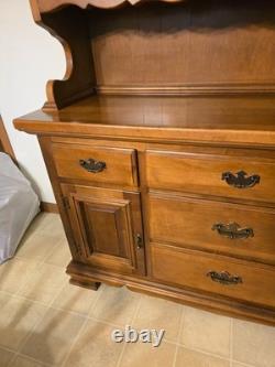 Vintage 1960's St John's China Cabinet Hutch Hard Rock Maple