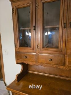 Vintage 1960's St John's China Cabinet Hutch Hard Rock Maple