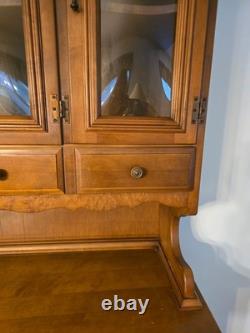 Vintage 1960's St John's China Cabinet Hutch Hard Rock Maple
