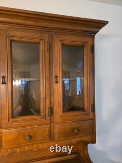 Vintage 1960's St John's China Cabinet Hutch Hard Rock Maple