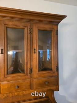 Vintage 1960's St John's China Cabinet Hutch Hard Rock Maple