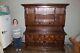 Vintage 1970's Ethan Allen Antiqued Old Tavern Pine China Hutch Cabinet Cupboard