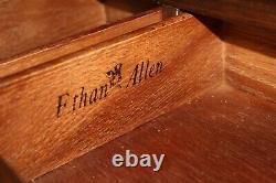 Vintage 1970's Ethan Allen Antiqued Old Tavern Pine China Hutch Cabinet Cupboard