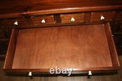 Vintage 1970's Ethan Allen Antiqued Old Tavern Pine China Hutch Cabinet Cupboard