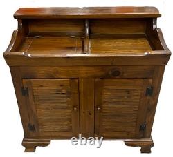 Vintage 1970's Ethan Allen Antiqued Old Tavern Pine Dry Sink Cabinet Cupboard