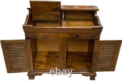 Vintage 1970's Ethan Allen Antiqued Old Tavern Pine Dry Sink Cabinet Cupboard