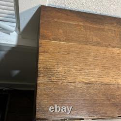 Vintage 2 Drawer Library Index Card Catalog File Cabinet Tiger Oak Wood Free SHP