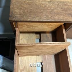 Vintage 2 Drawer Library Index Card Catalog File Cabinet Tiger Oak Wood Free SHP