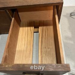 Vintage 2 Drawer Library Index Card Catalog File Cabinet Tiger Oak Wood Free SHP
