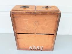 Vintage 2 Drawer Oak Library Card File Index Wooden Recipe Box