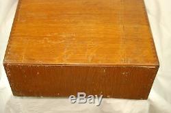Vintage 2 Drawer Wood Library Card File Box Index File Oak Dovetail Cabinet