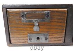 Vintage 2-Drawer Wood Wooden Card Catalog Cabinet for 3x5 Cards