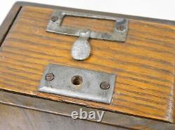 Vintage 2-Drawer Wood Wooden Card Catalog Cabinet for 3x5 Cards