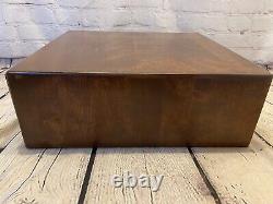 Vintage 2 Drawer Wooden Card Catalog File Cabinet Library Dovetail Brass Handle