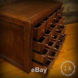 Vintage 20 Drawer Wooden Parts Cabinet Jewelry Box Storage