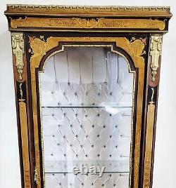 Vintage 20th C FRENCH Style Inlaid Bronze Mounted CURIO Display CABINET Vitrine